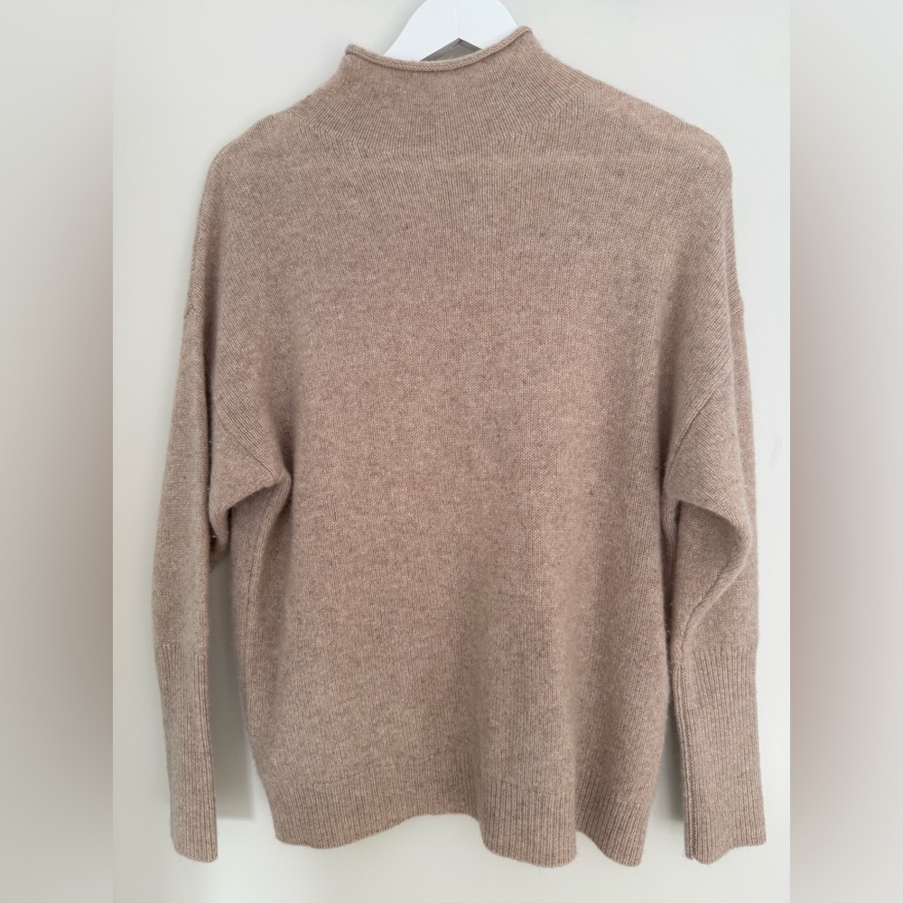 Aritzia Cashmere Taupe Beige Mock Neck Sweater XS
